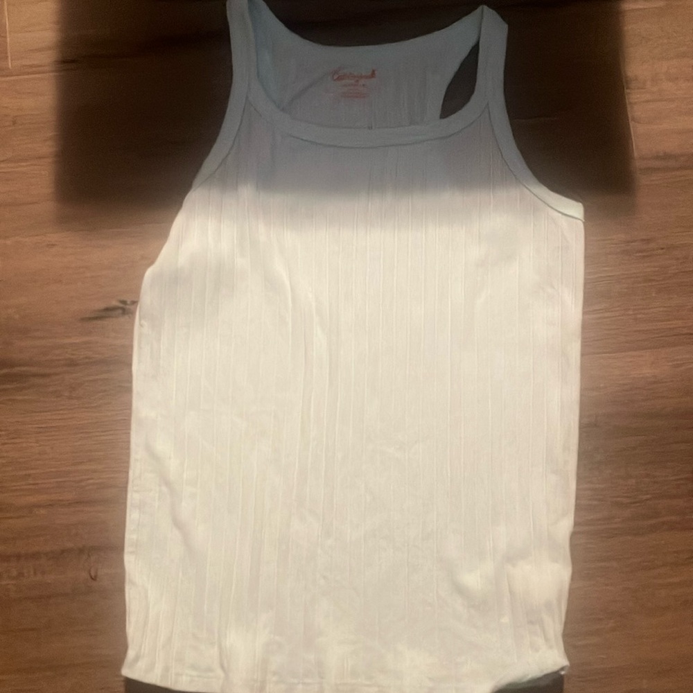 Cat & Jack Cream Ribbed Sleeveless Tank Top